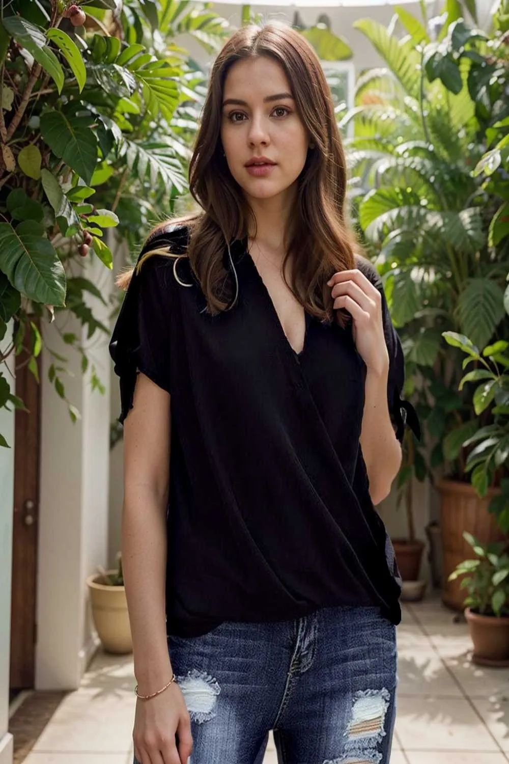 women s blouses loose solid belted long sleeve blouse