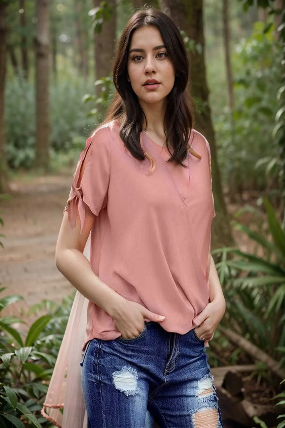 women s blouses loose solid belted long sleeve blouse