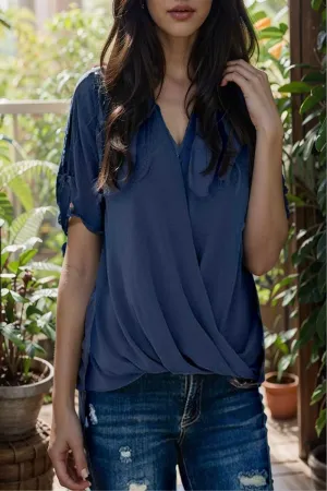women s blouses loose solid belted long sleeve blouse