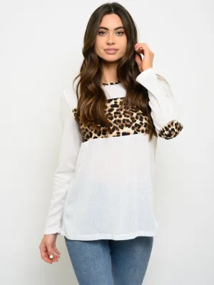 WOMEN'S ANIMAL PRINT LONG SLEEVE TOP