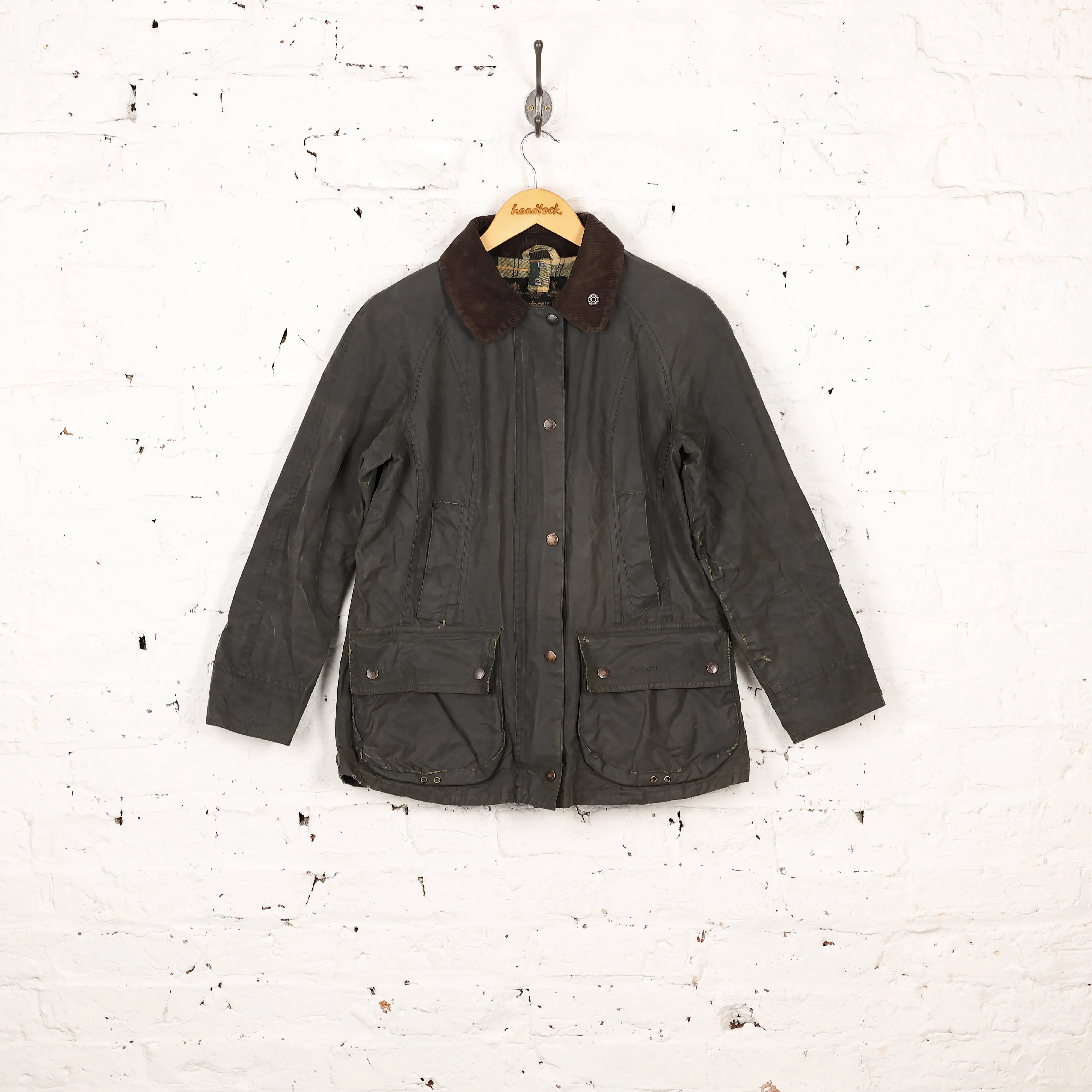 Women's Barbour Beadnell Wax Jacket Coat - Green - Womens M