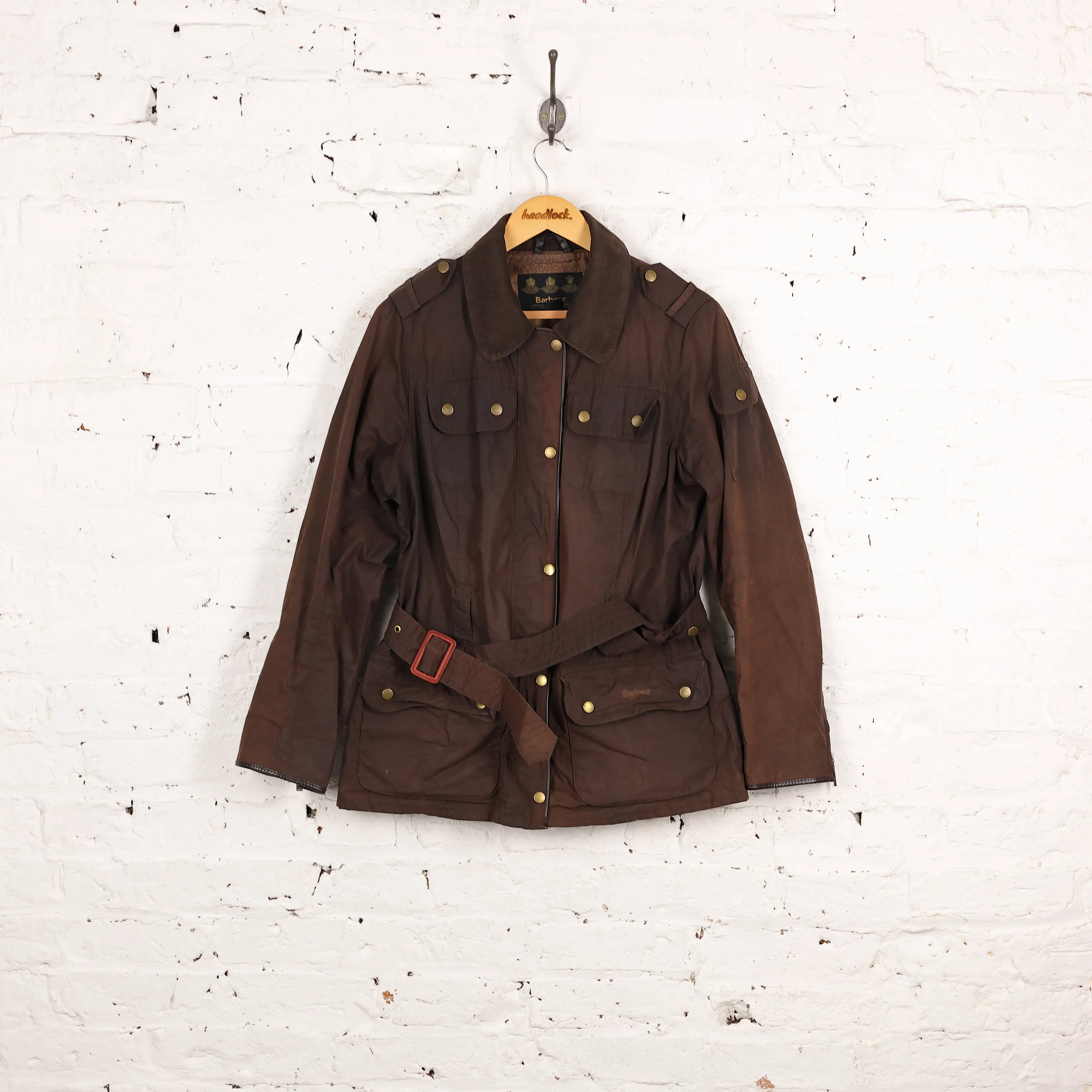 Women's Barbour Flyweight HQ Wax Jacket - Brown - Women's L