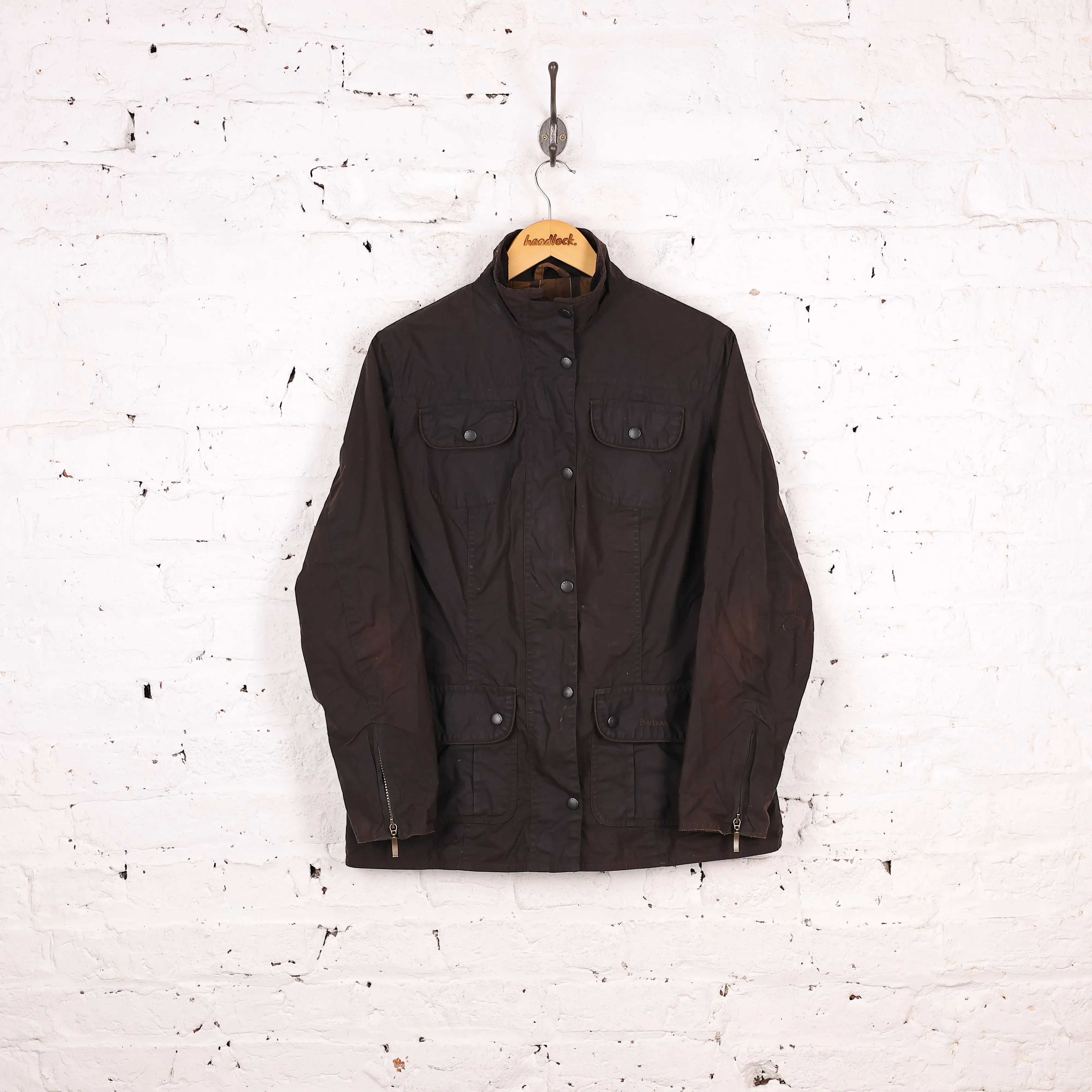 Women's Barbour Flyweight Utility Wax Jacket - Brown - Women's L