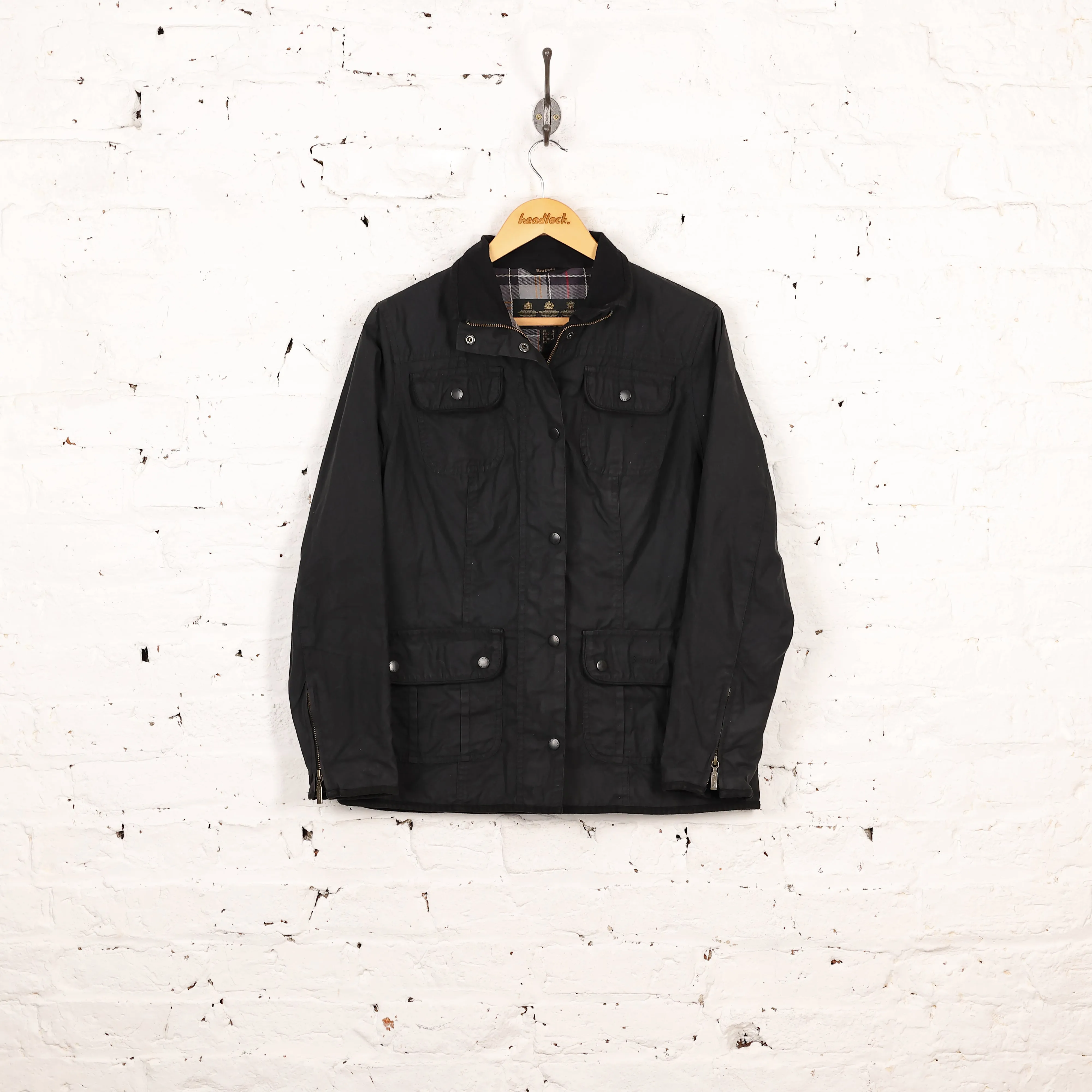 Women's Barbour Utility Wax Jacket Coat - Black - Women's M