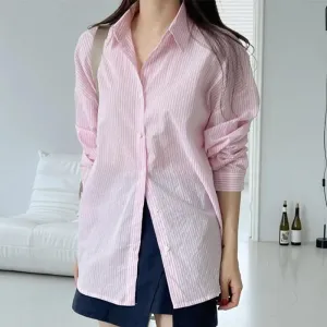 Women's Blouse Long Sleeve Blouses Vacation Simple Style Stripe