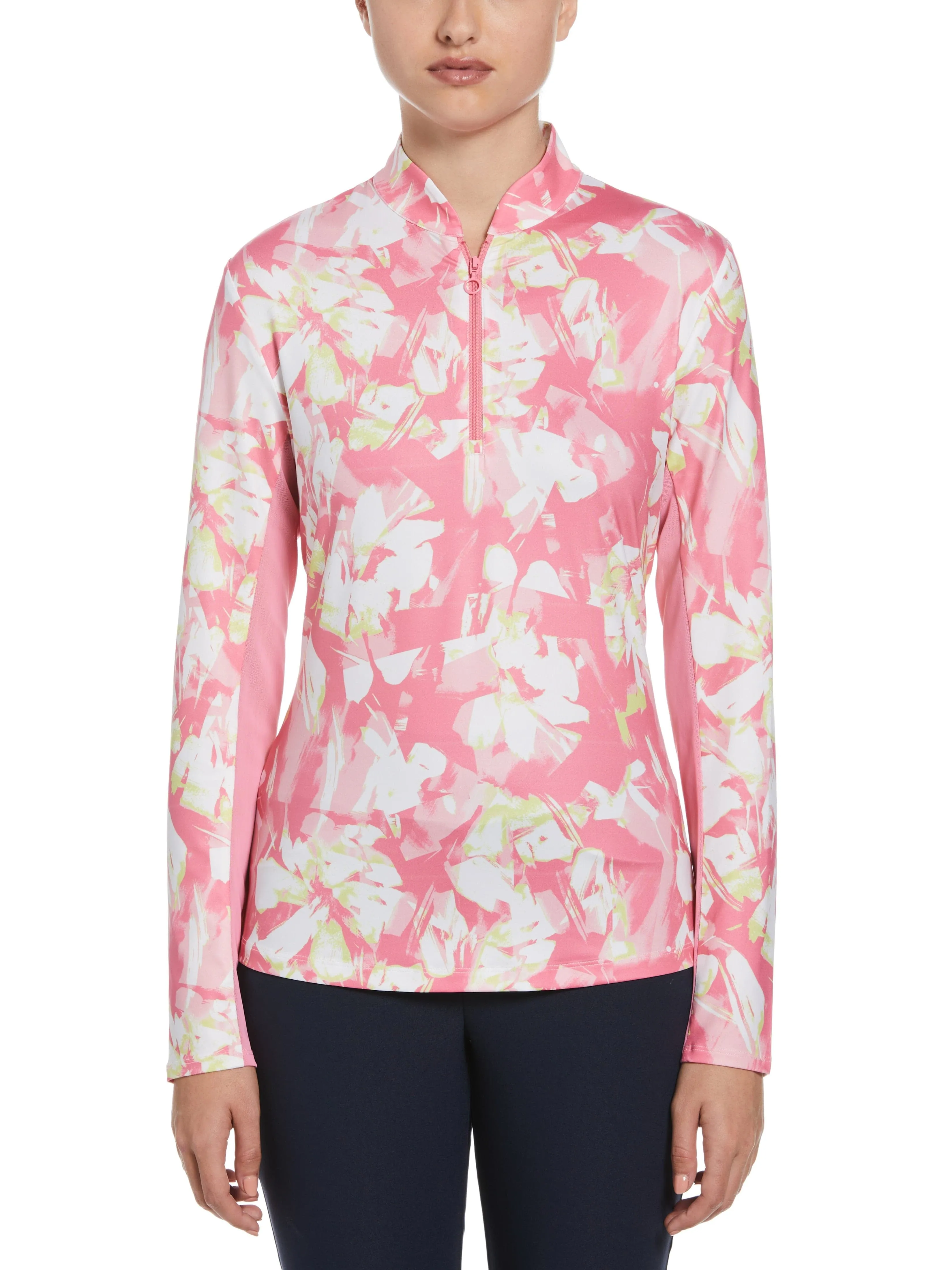 Women's Floral Print Long Sleeve Golf Polo