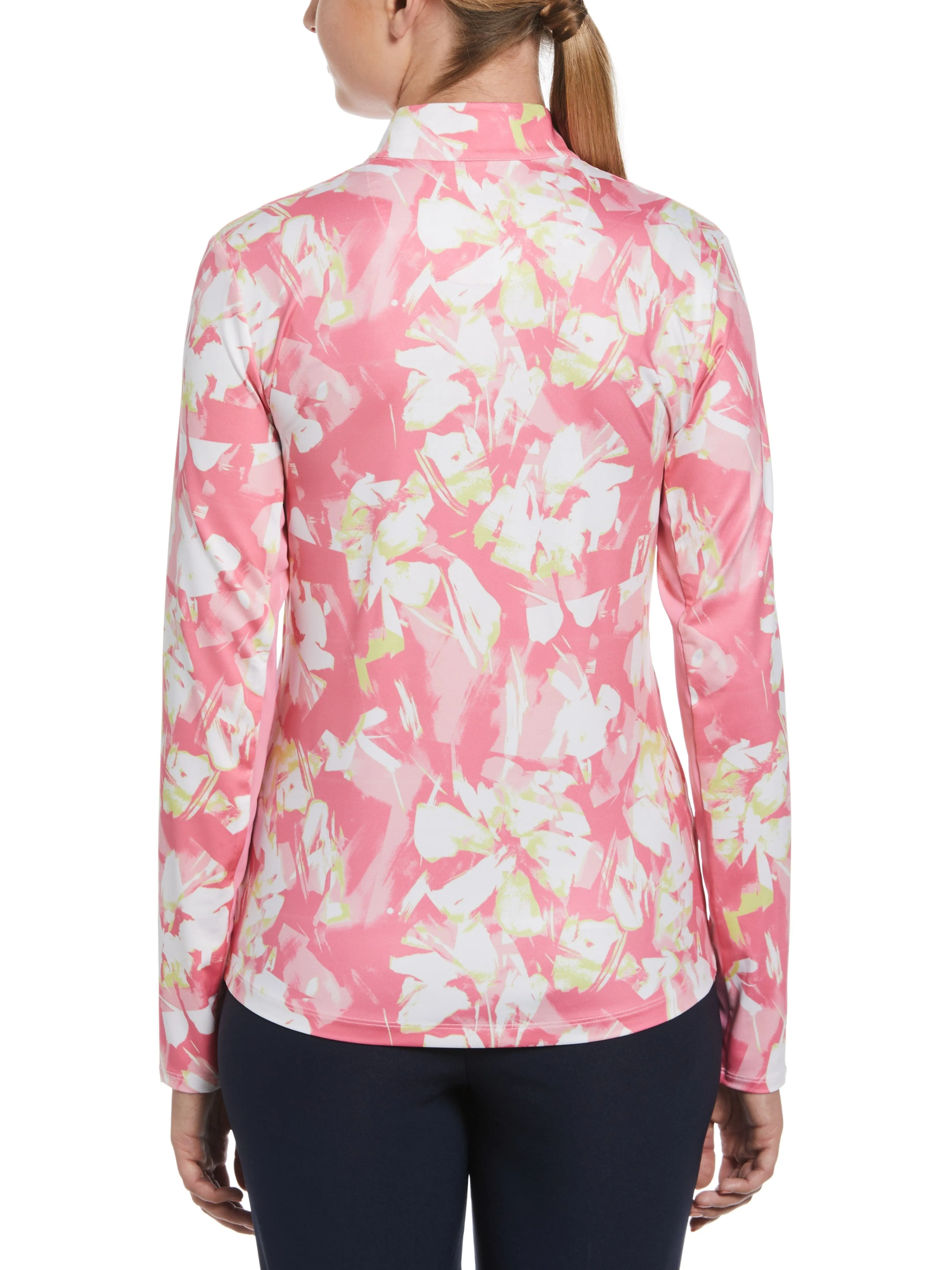 Women's Floral Print Long Sleeve Golf Polo