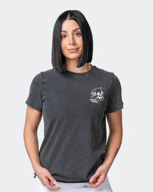 WOMENS GRAFFITI TAG REGULAR FIT VINTAGE TEE Washed Black