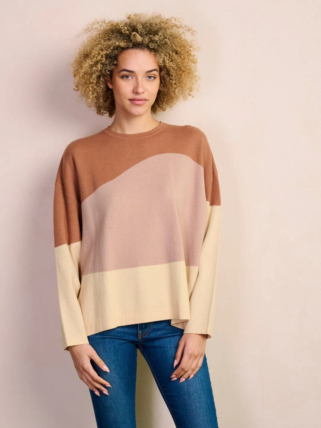 WOMEN'S LONG SLEEVE COLORBLOCK TOP
