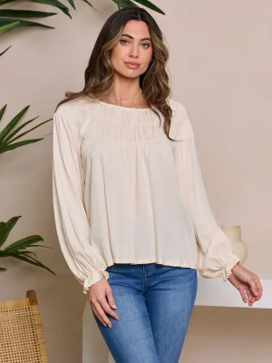 WOMEN'S LONG SLEEVE DETAILED BLOUSE TOP