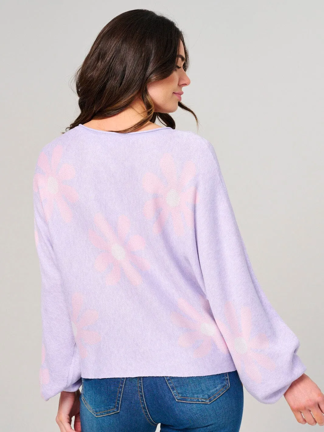 WOMEN'S LONG SLEEVE FLOWERS PRINT TOP