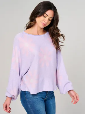 WOMEN'S LONG SLEEVE FLOWERS PRINT TOP