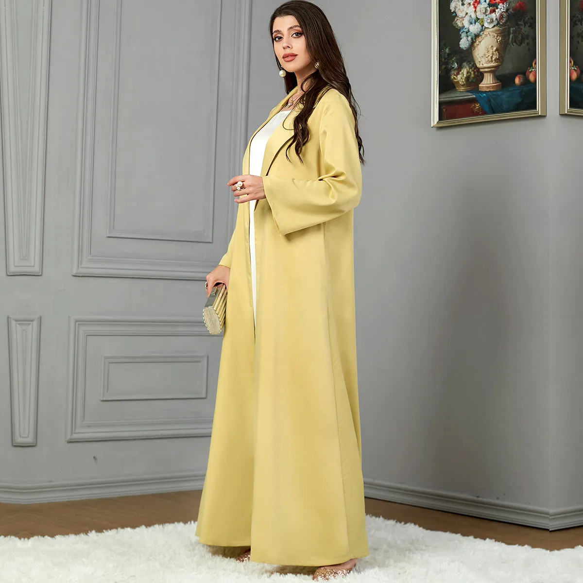 Women's Long Sleeve Trench Coat Style Dress