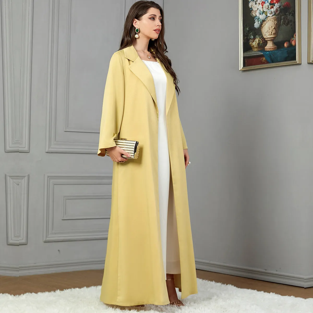 Women's Long Sleeve Trench Coat Style Dress
