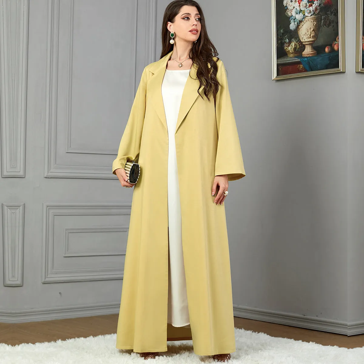 Women's Long Sleeve Trench Coat Style Dress
