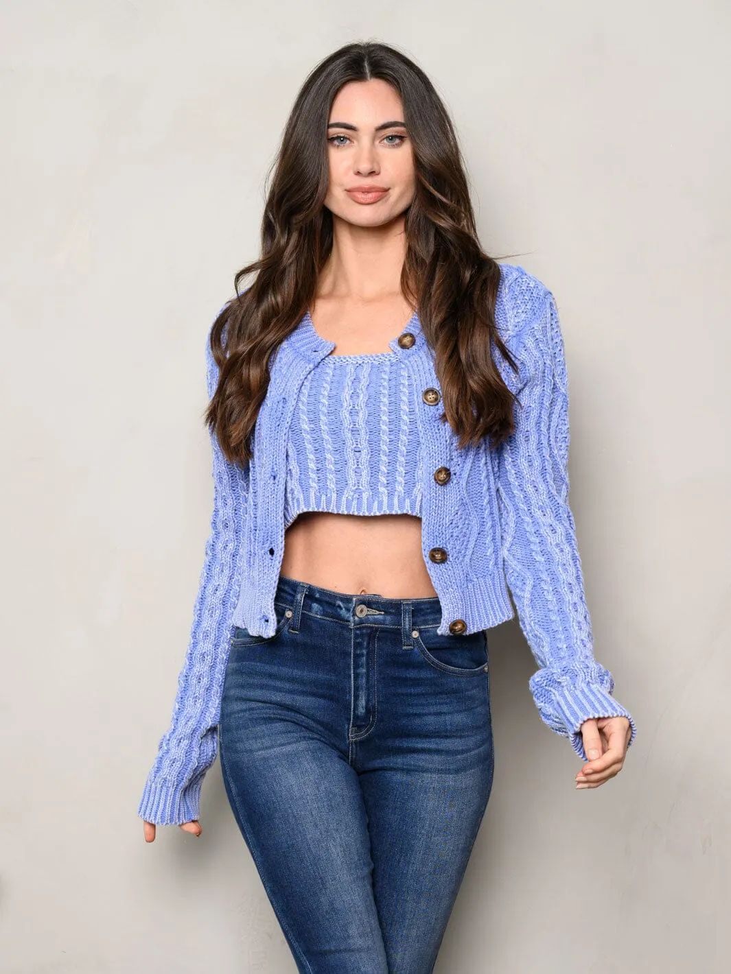 WOMEN'S LONG SLEEVES CARDIGAN & TANK TOP