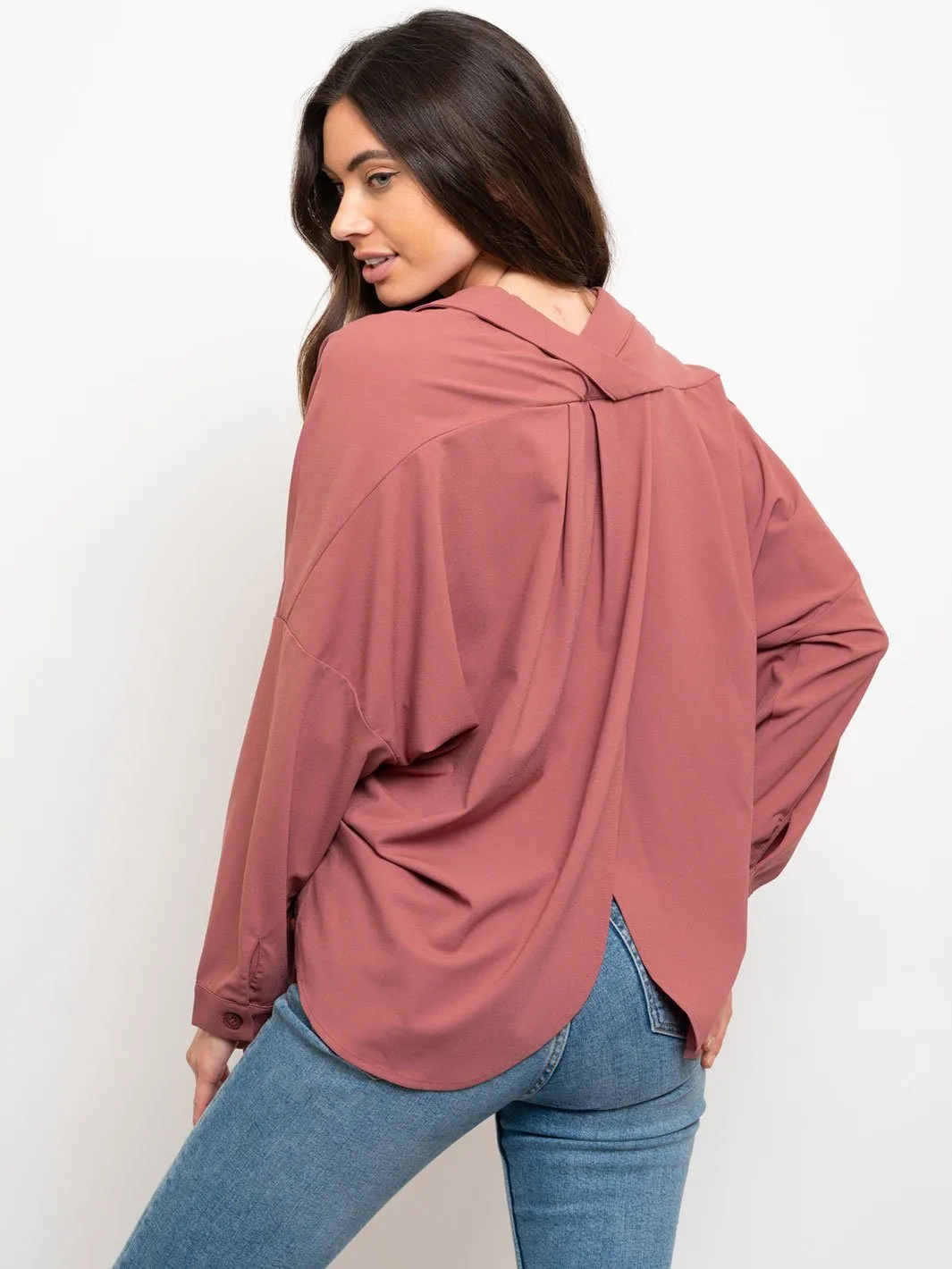 WOMEN'S OPEN BACK COLLAR TOP