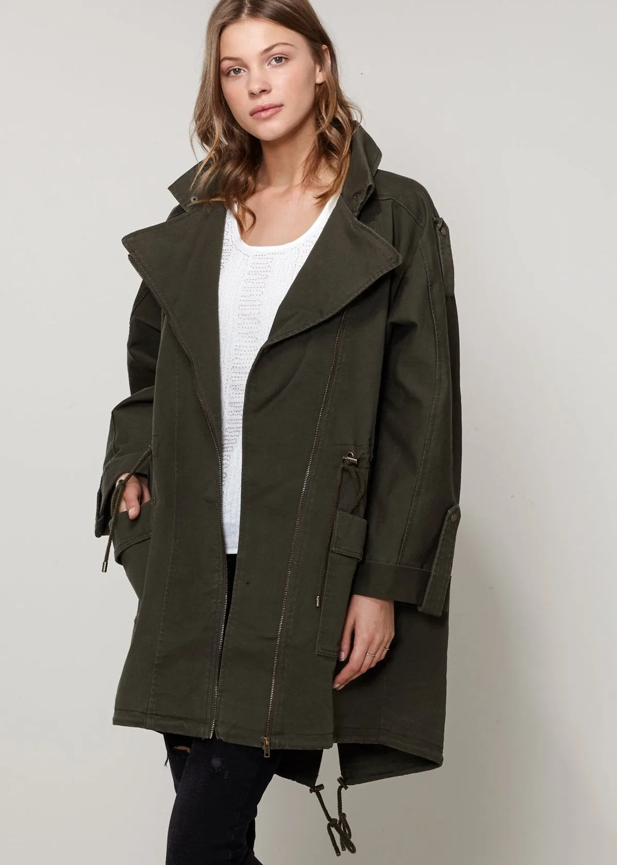 Women's Oversized Utility Jacket In Olive