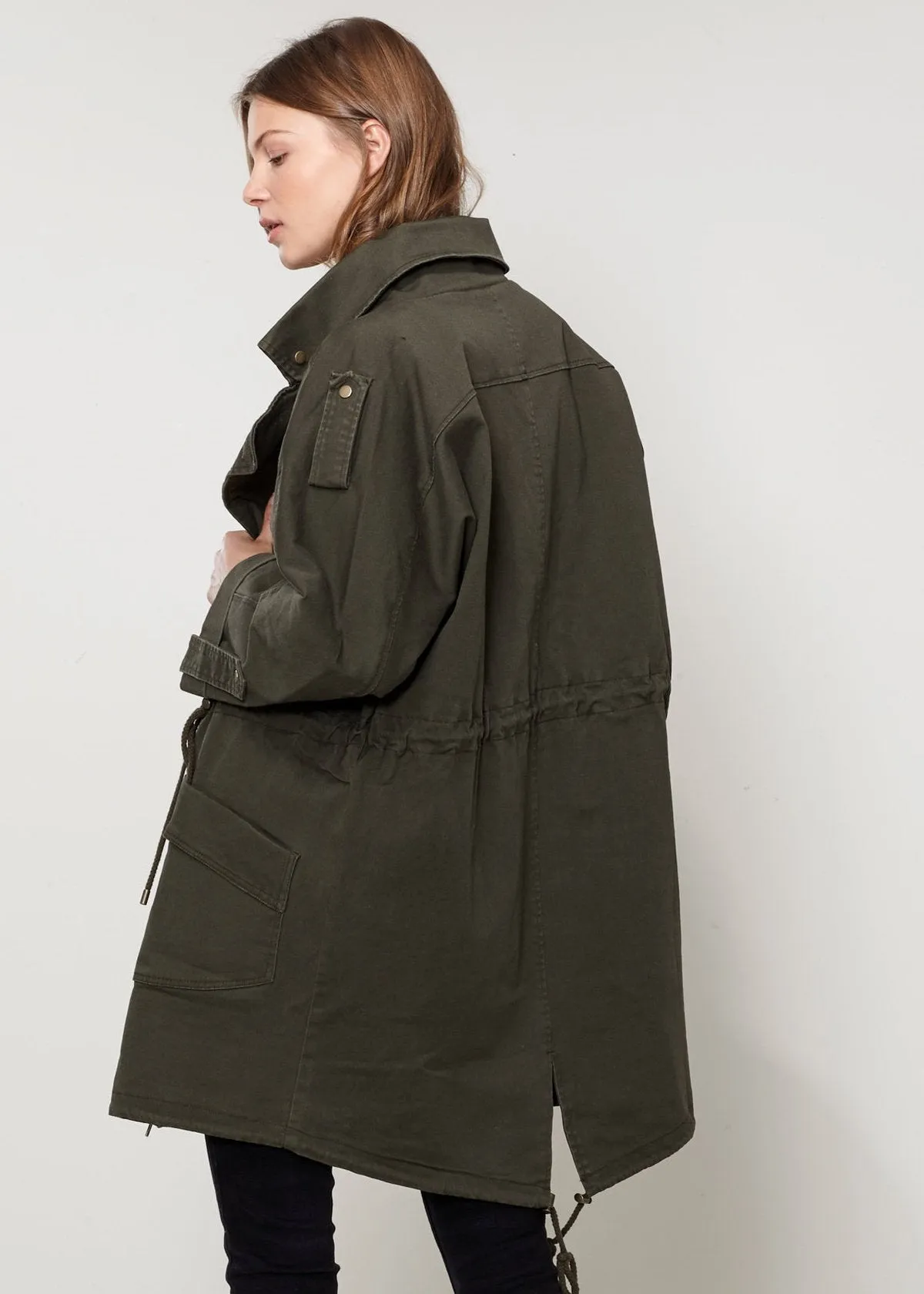 Women's Oversized Utility Jacket In Olive