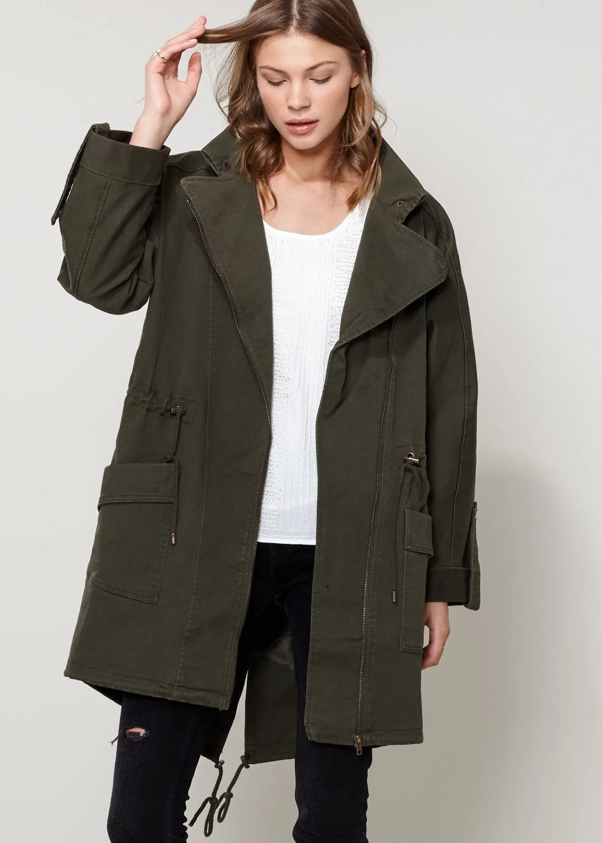 Women's Oversized Utility Jacket In Olive