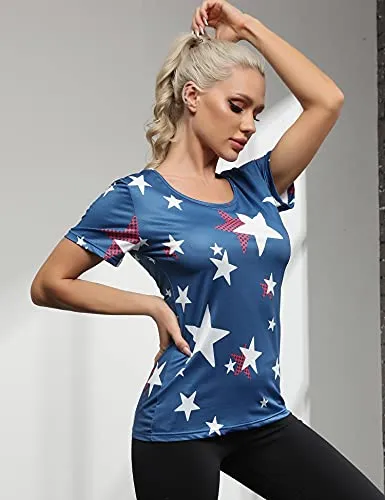 Women's Short Sleeve Yoga Tops Activewear Running Workout T-Shirt