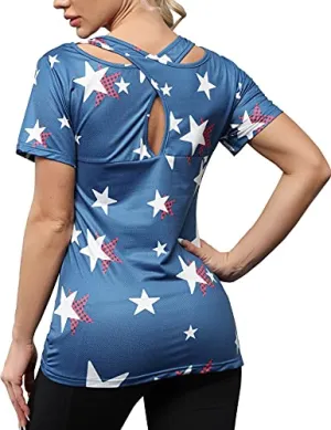Women's Short Sleeve Yoga Tops Activewear Running Workout T-Shirt