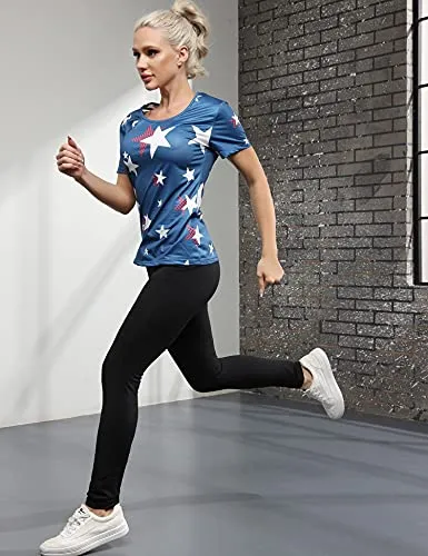 Women's Short Sleeve Yoga Tops Activewear Running Workout T-Shirt