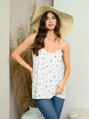 WOMEN'S SLEEVELESS V-NECK FLORAL TANK TOP