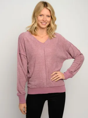 WOMEN'S V-NECK LONG SLEEVE TOP