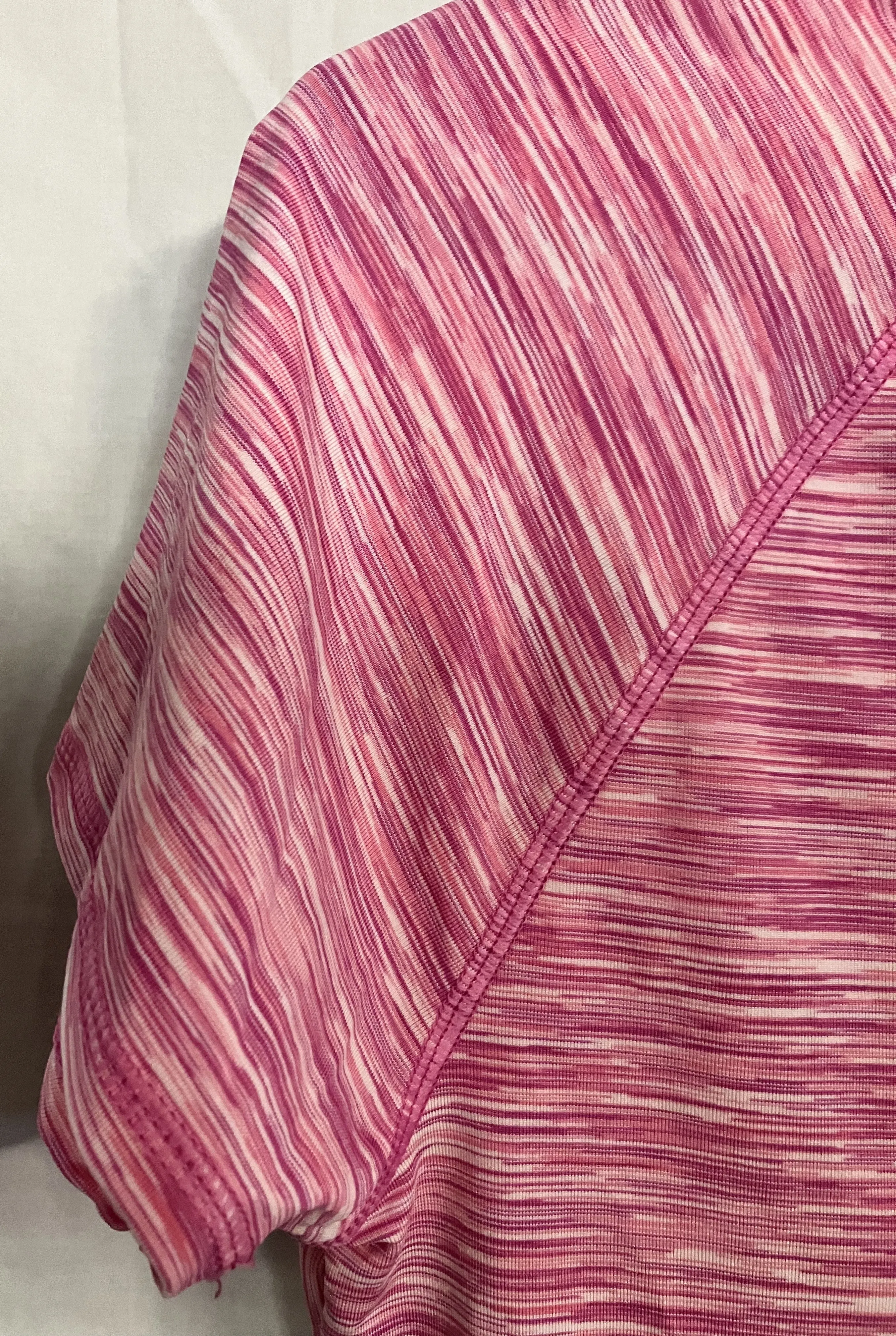 Women's Velocity Activewear blouse, pink and white, size Medium