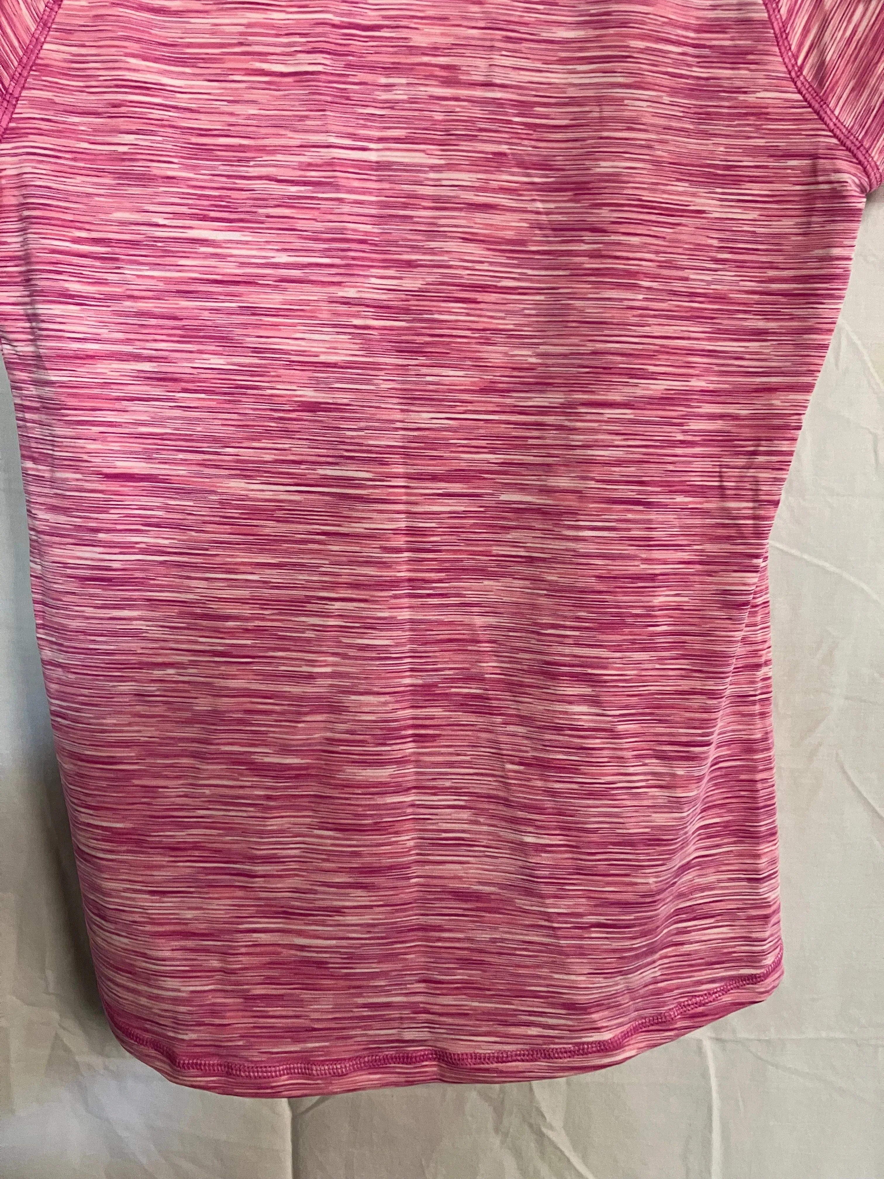 Women's Velocity Activewear blouse, pink and white, size Medium