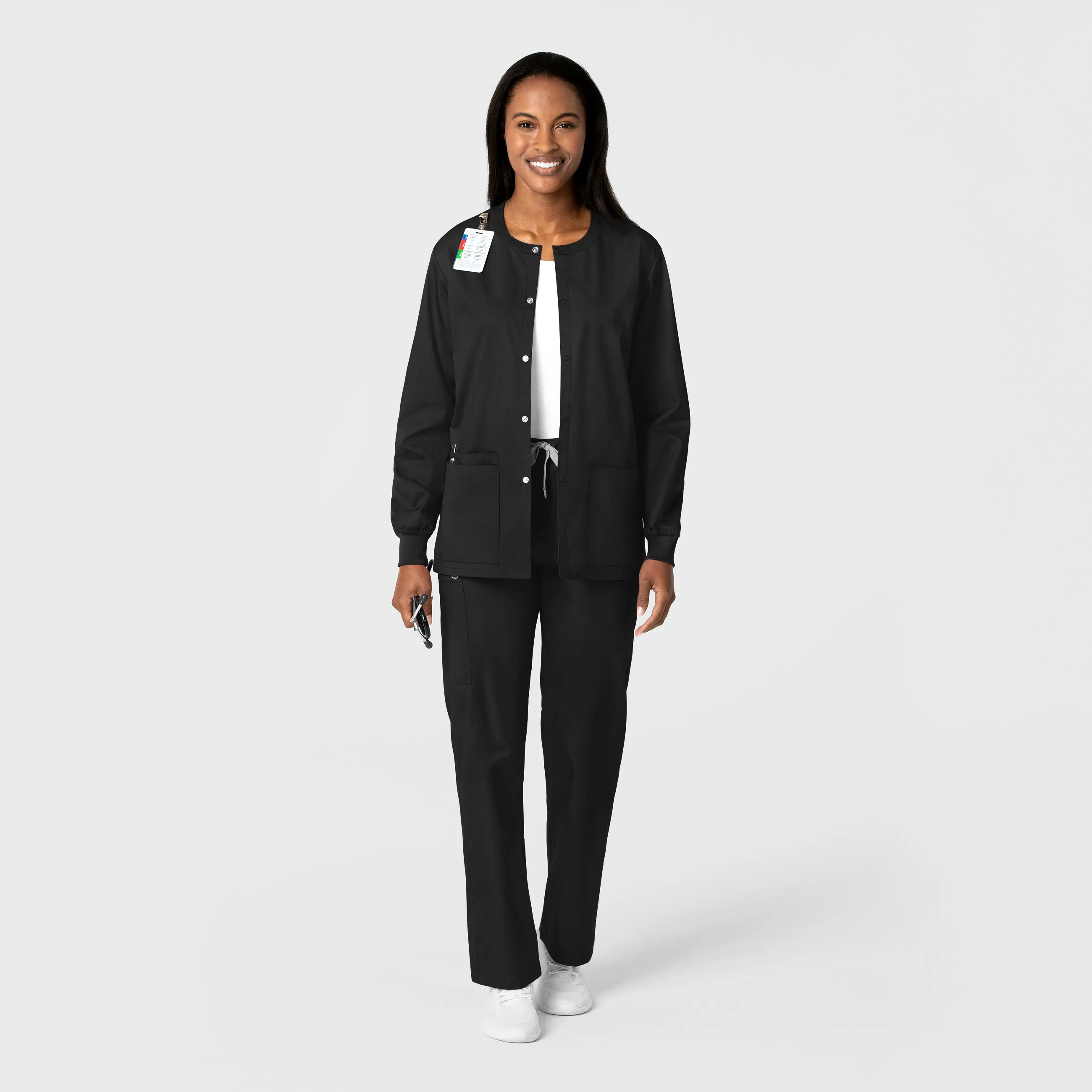 WonderWORK 800 Unisex Snap Front Jacket Black