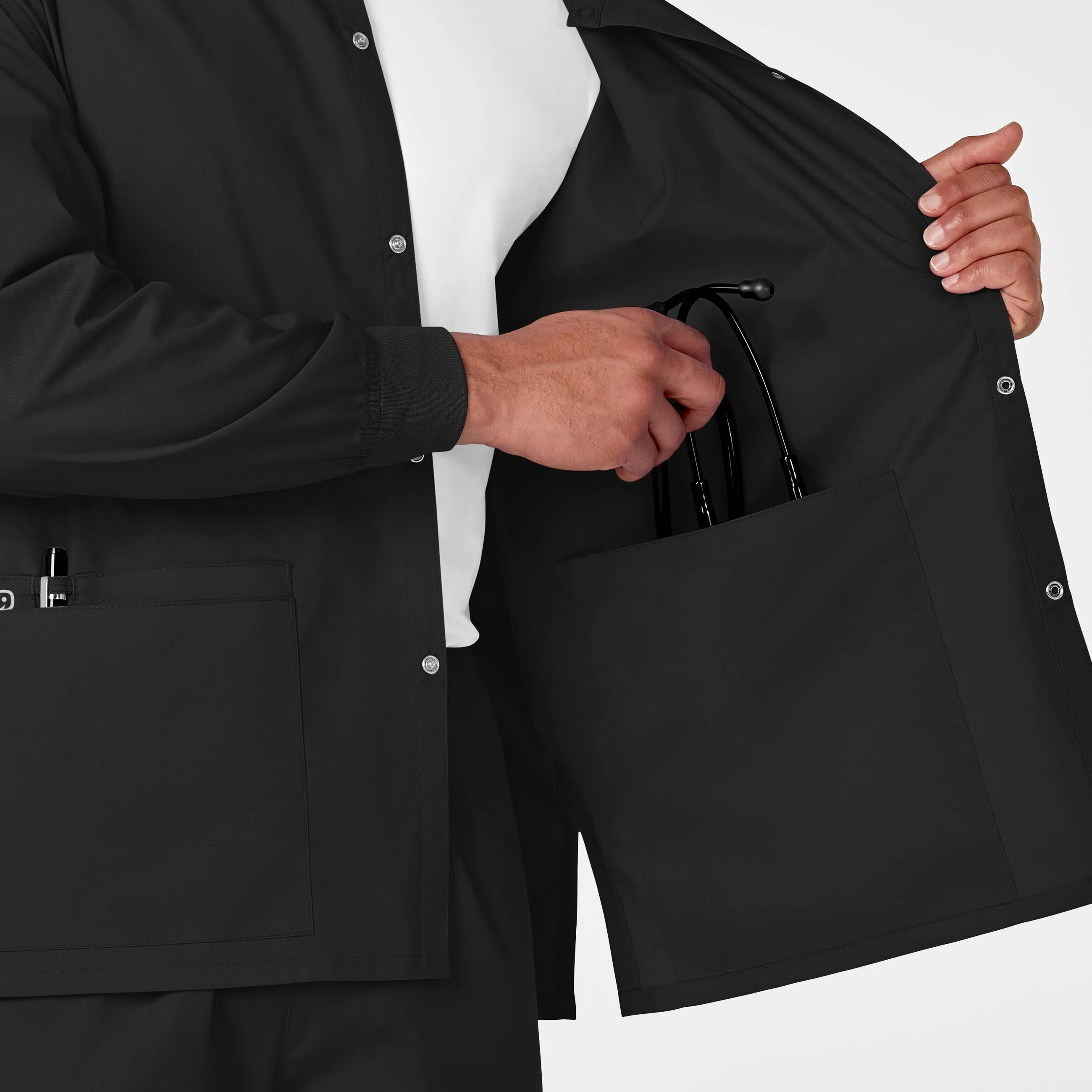 WonderWORK 800 Unisex Snap Front Jacket Black