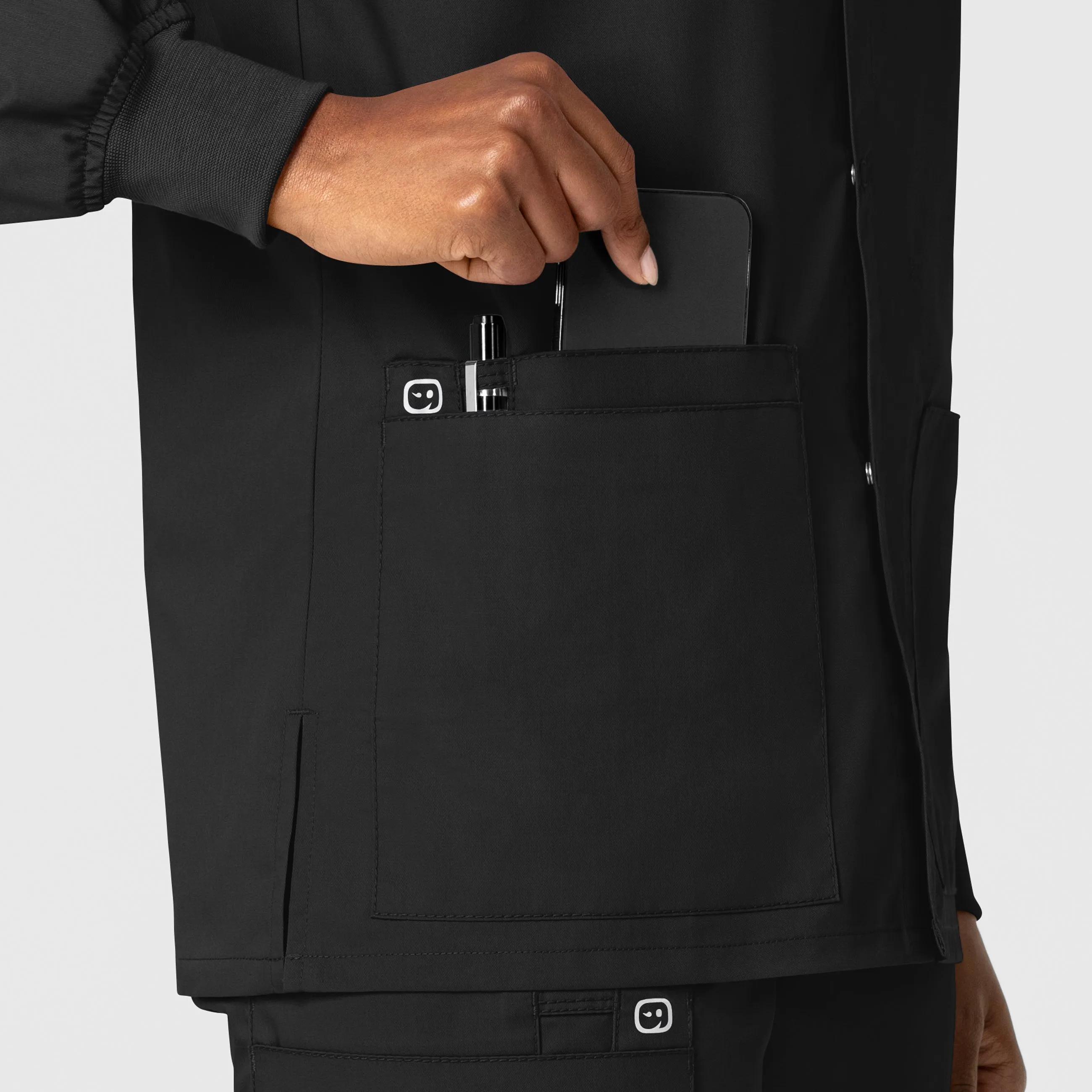 WonderWORK 800 Unisex Snap Front Jacket Black