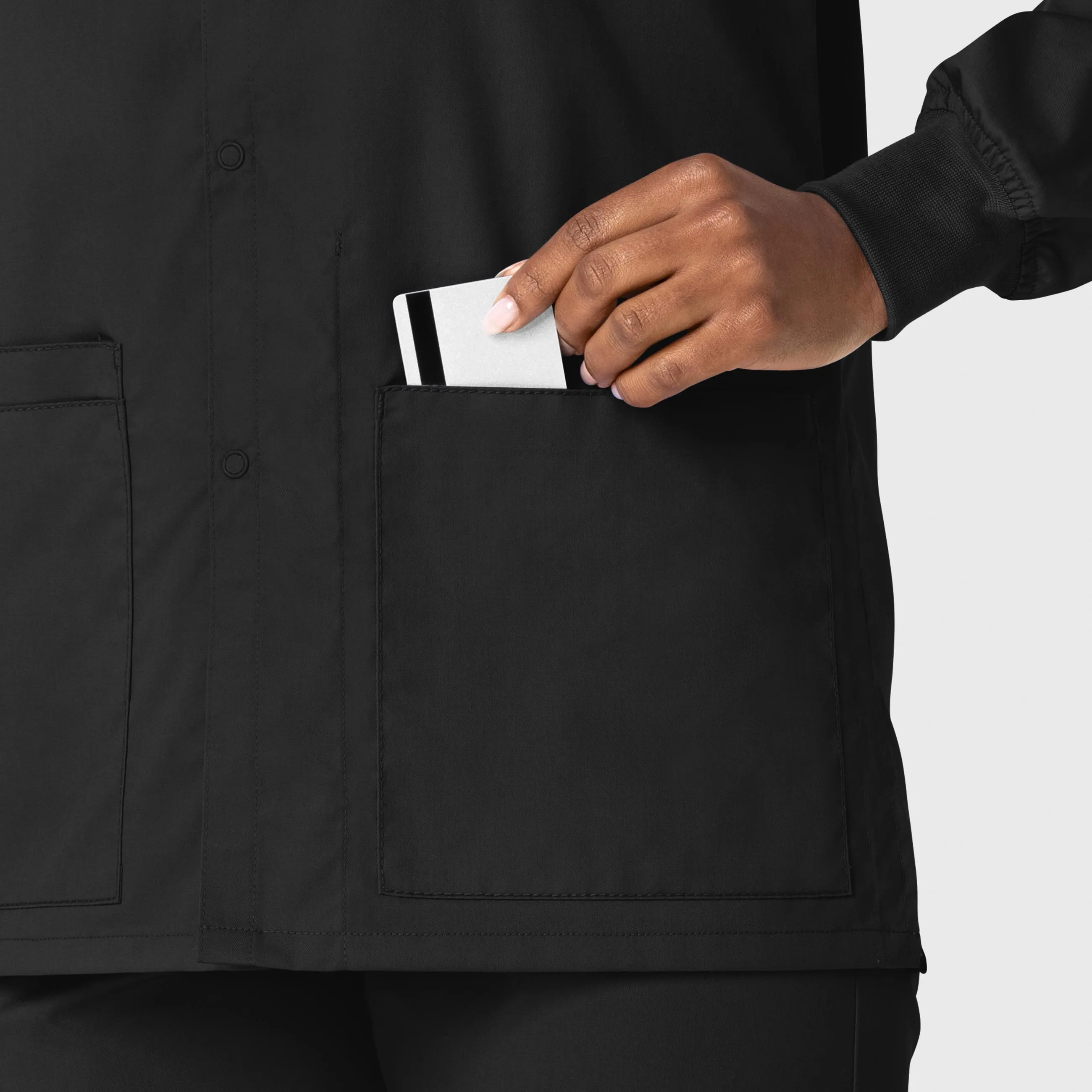 WonderWORK 800 Unisex Snap Front Jacket Black