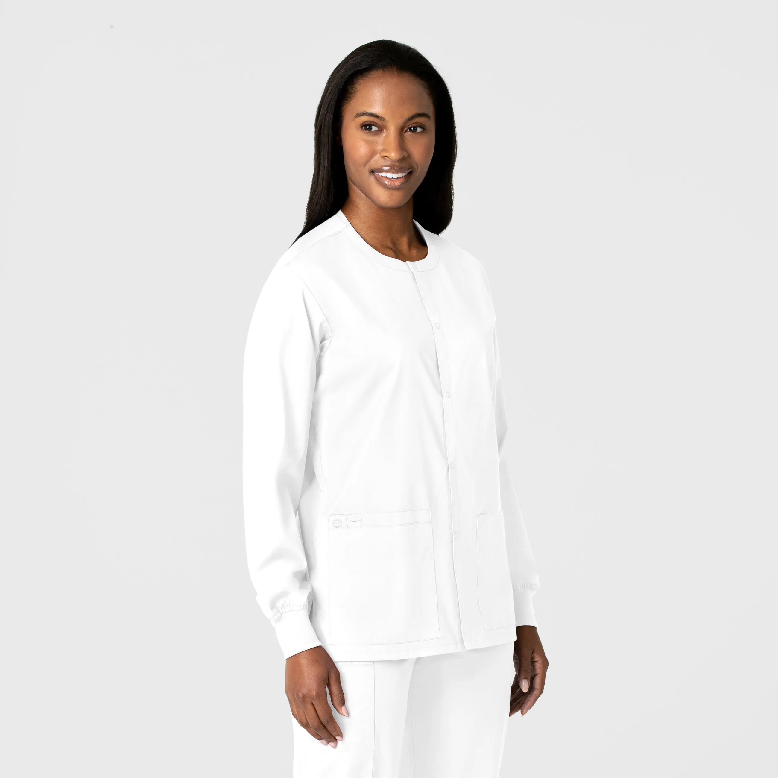 WonderWORK 800 Unisex Snap Front Jacket White