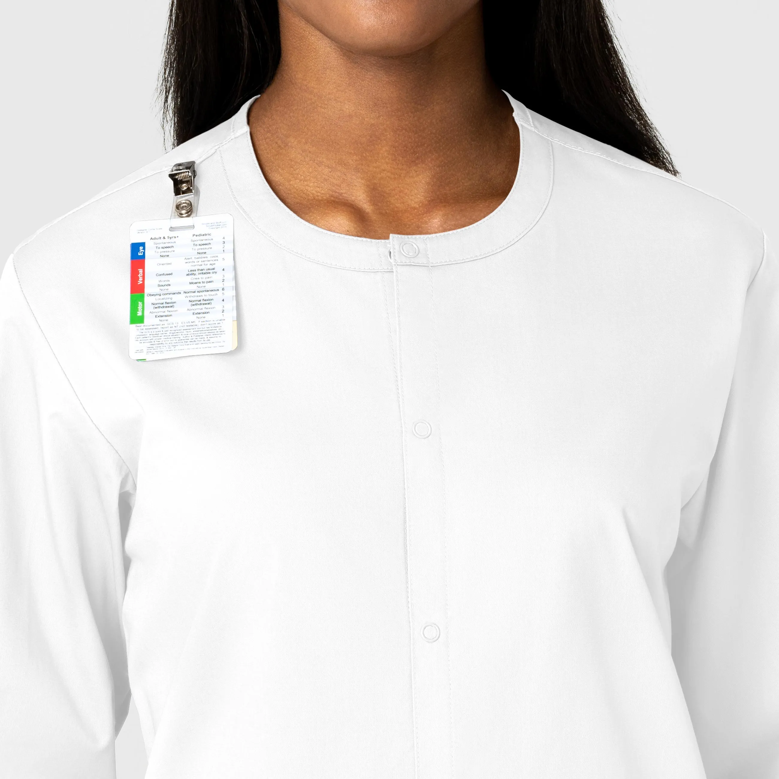 WonderWORK 800 Unisex Snap Front Jacket White