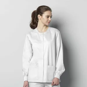 WonderWORK 800 Unisex Snap Front Jacket White