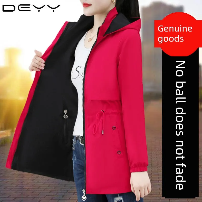 Woodpecker Double-Sided Trench Coat for Women - Mid Length Long Length Casual Jacket - Spring & Fall 2023 New Arrival Plus Size Top