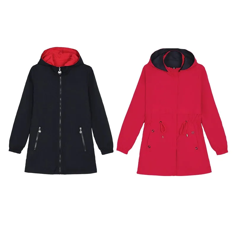 Woodpecker Double-Sided Trench Coat for Women - Mid Length Long Length Casual Jacket - Spring & Fall 2023 New Arrival Plus Size Top