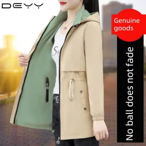 Woodpecker Double-Sided Trench Coat for Women - Mid Length Long Length Casual Jacket - Spring & Fall 2023 New Arrival Plus Size Top