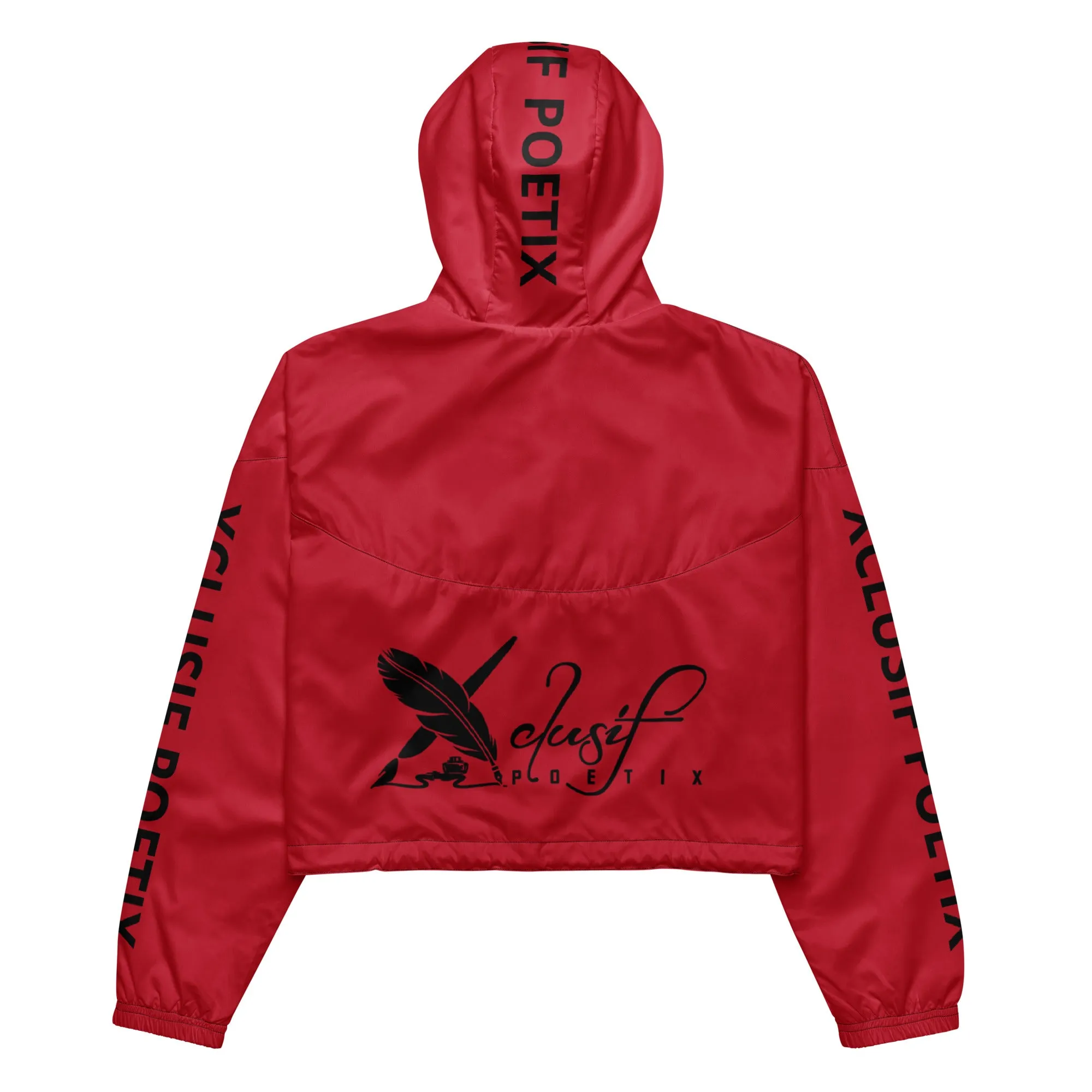 XCLUSIF POETIX RED & BLACK Women’s cropped windbreaker