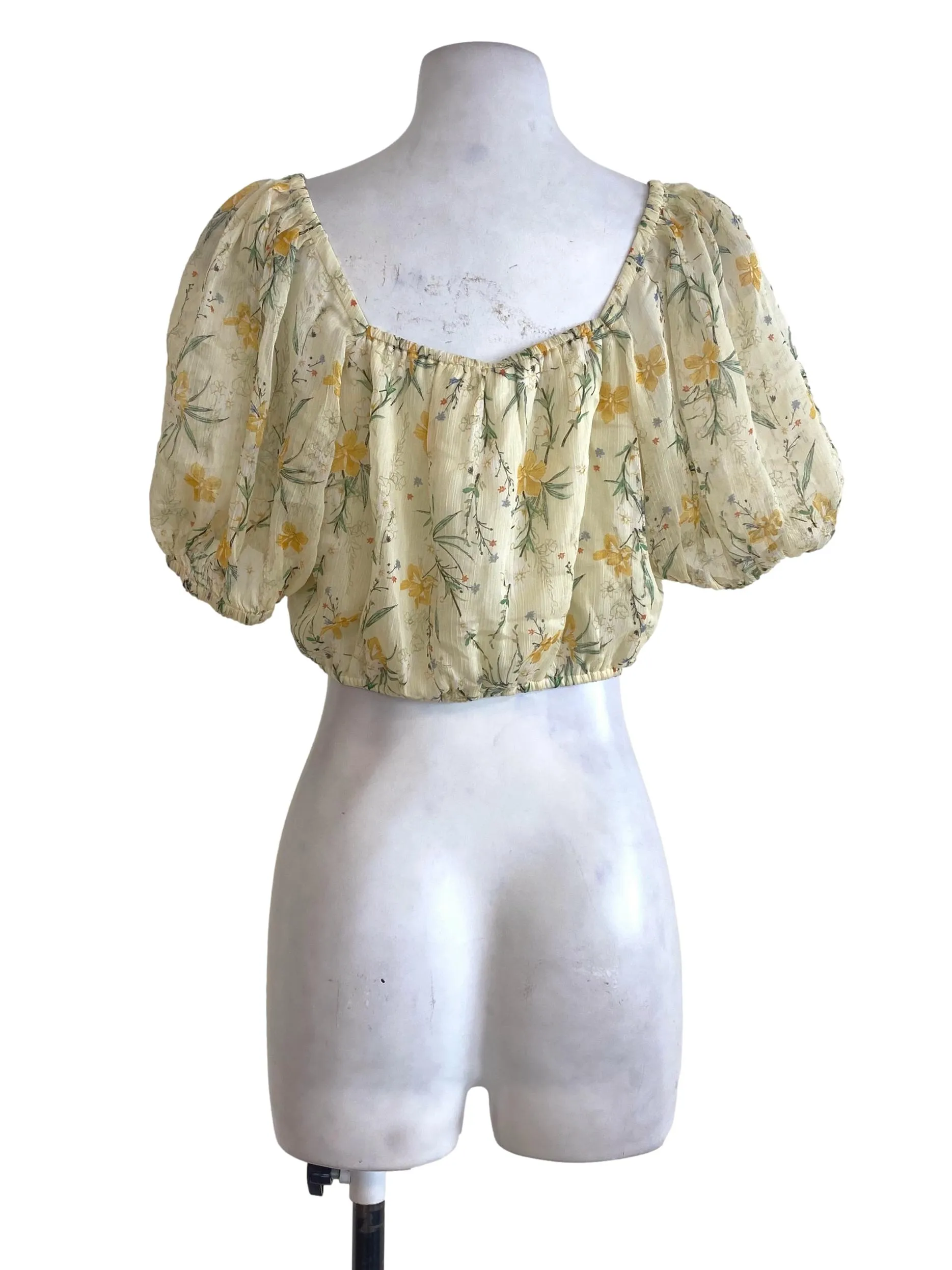 Yellow Floral Balloon Top TCL