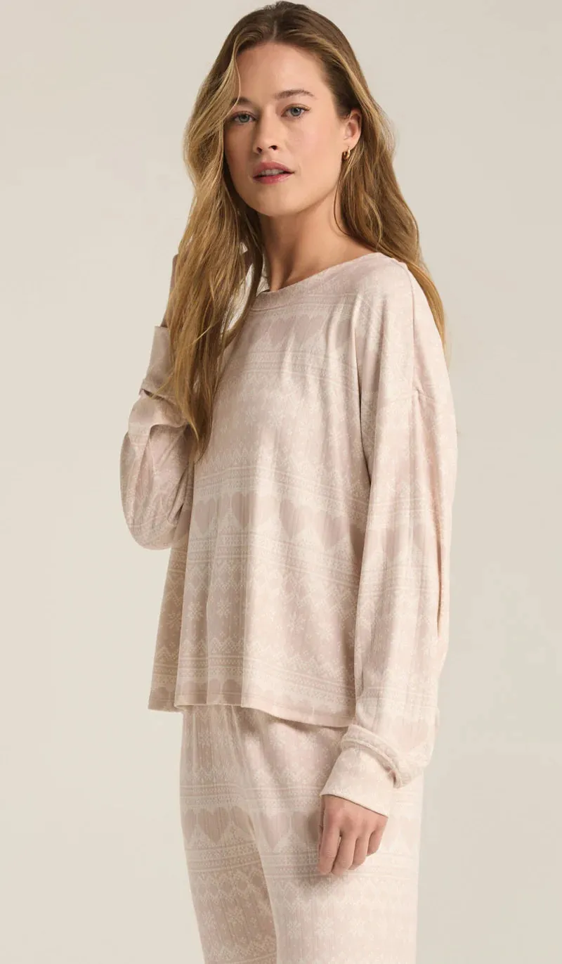Z Supply Fairisle Heart Long Sleeve