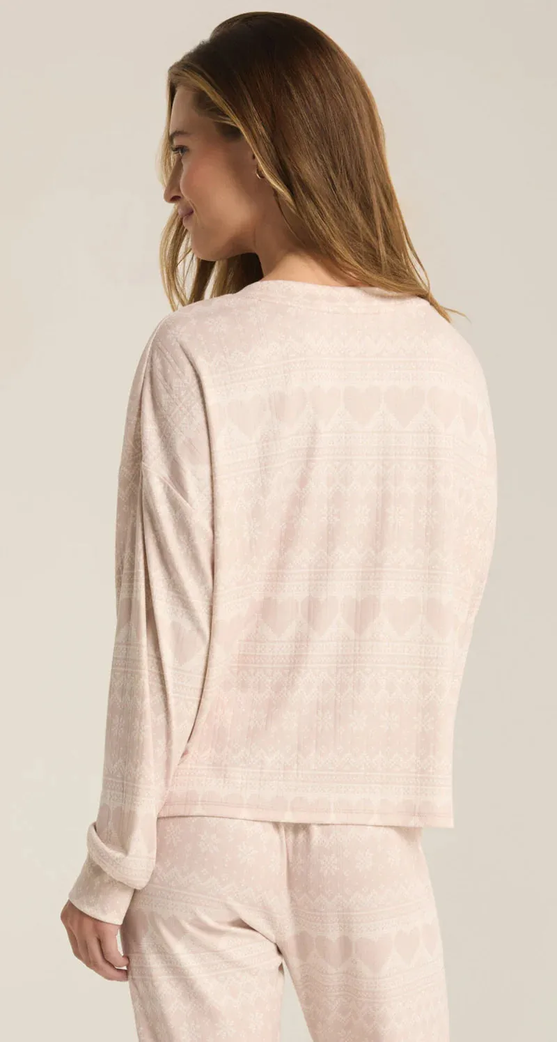 Z Supply Fairisle Heart Long Sleeve