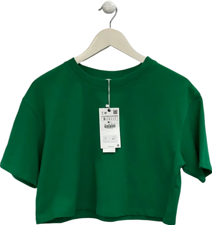 ZARA Green Crop Tshirt UK S